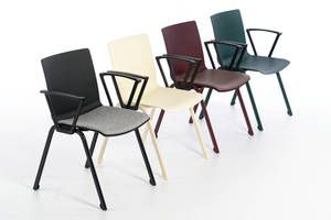 Eine Farbauswahl an Sitzschalen